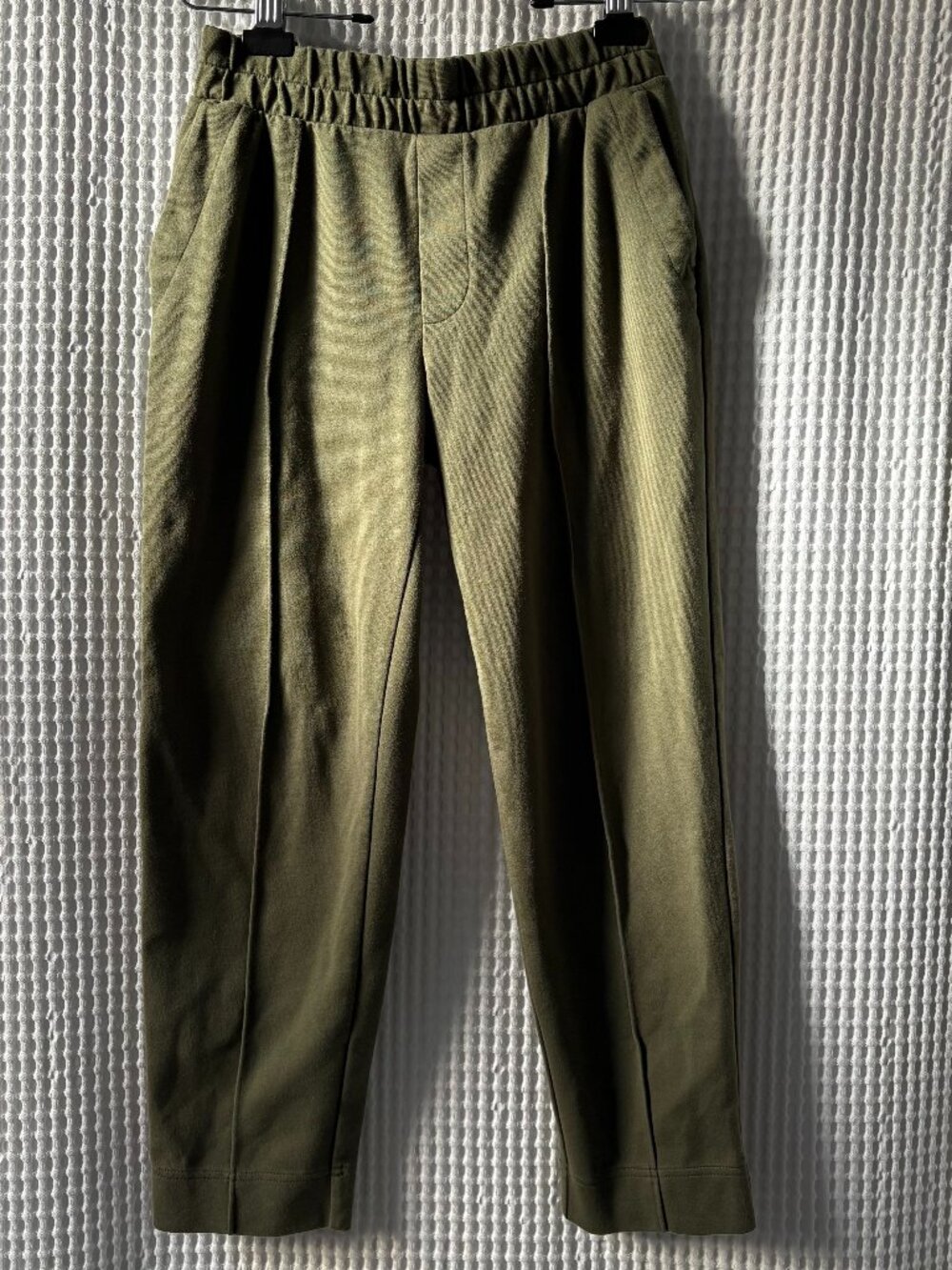 A New Day olive green cotton blend elastic waist tapered women's pants XS